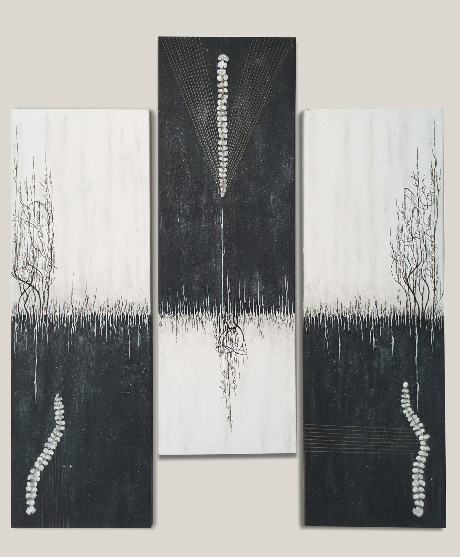 œuvre d'art, Acrylique sur toile, art abstrait, Triptyque